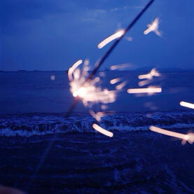 Sparkler at Ocean